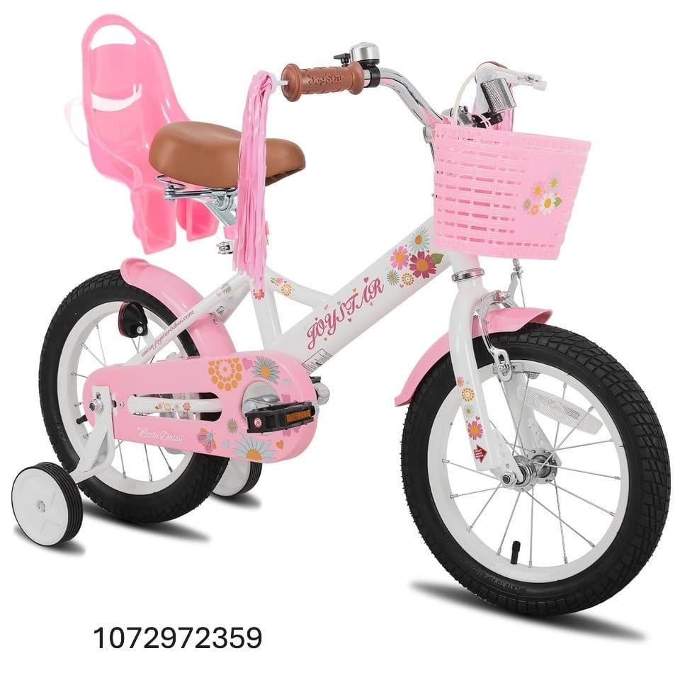 JOYSTAR 16 Inch Kids Bike Little Daisy Girls Bike with Training Wheels Doll Bike Seat
