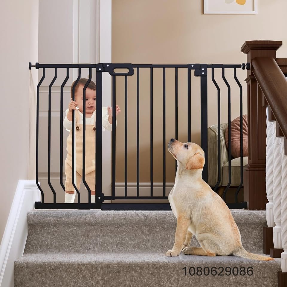 Mom's Choice-GROWNSY Baby Gate for Stairs, 30.5"-43" Pressure Mounted Pet Gate