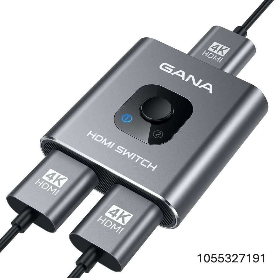 HDMI Switch 4k@60hz Splitter, GANA Aluminum Bidirectional HDMI Switcher 2 in 1 Out