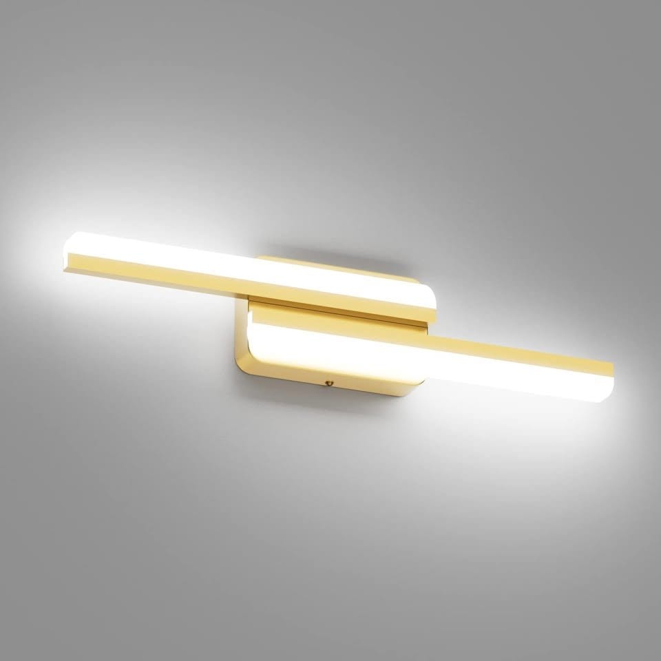 Ralbay Modern 24" Vanity Lights for Bathroom - 24W Frosted Aluminum LED Gold Bathroom