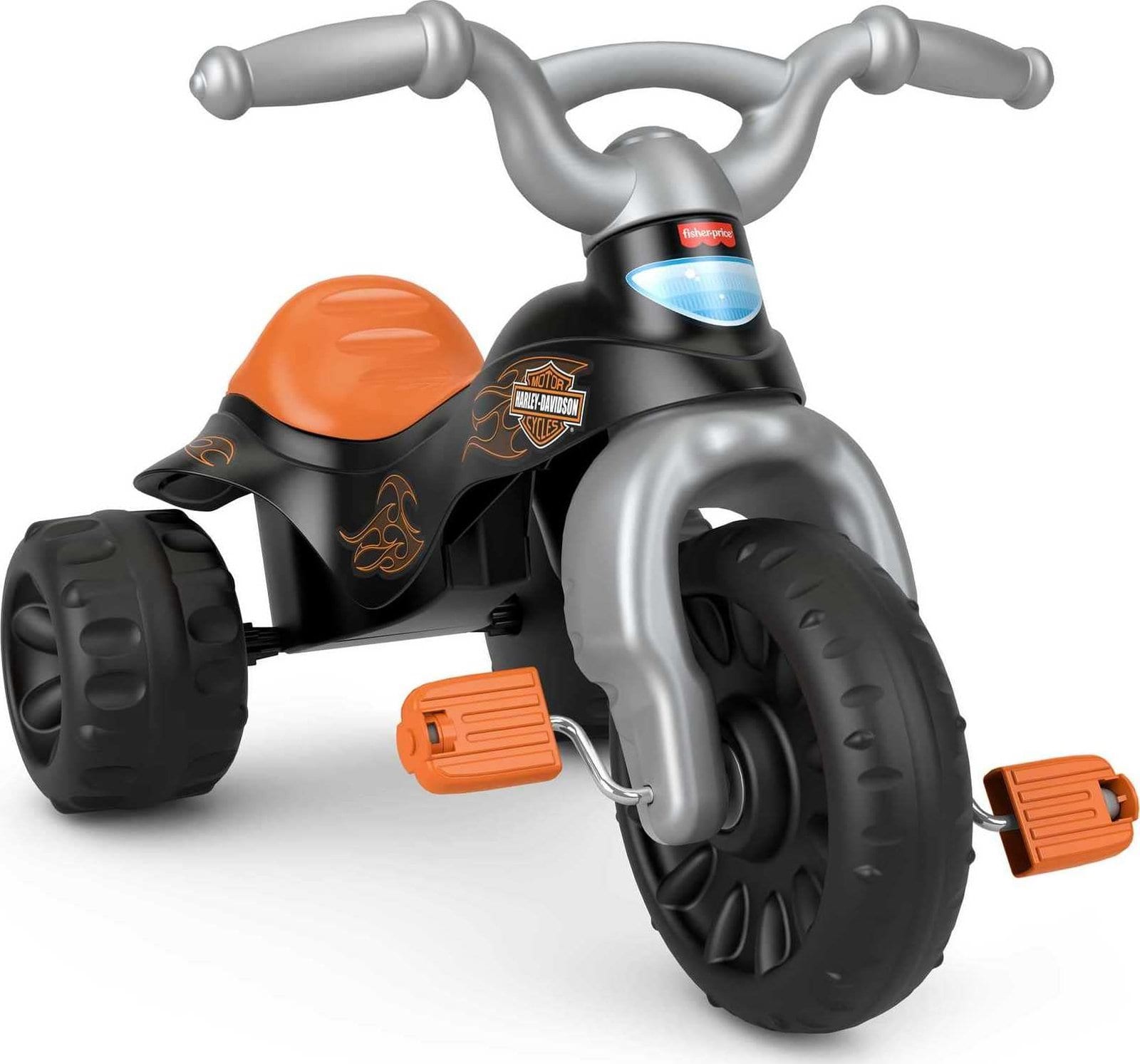 Fisher-Price Toddler Tricycle Harley-Davidson Tough Trike, Toy Bike with Handlebar Grips & Storage