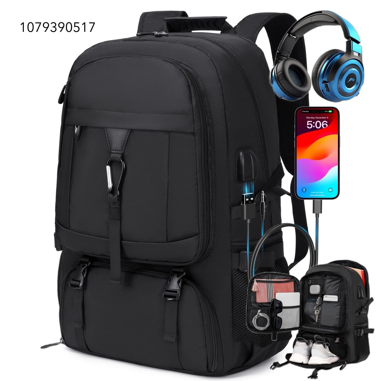 Banlole 18.4 Inch gym backpack with shoe compartment,80L Multiple Compartments Backpacks, Airline Approved