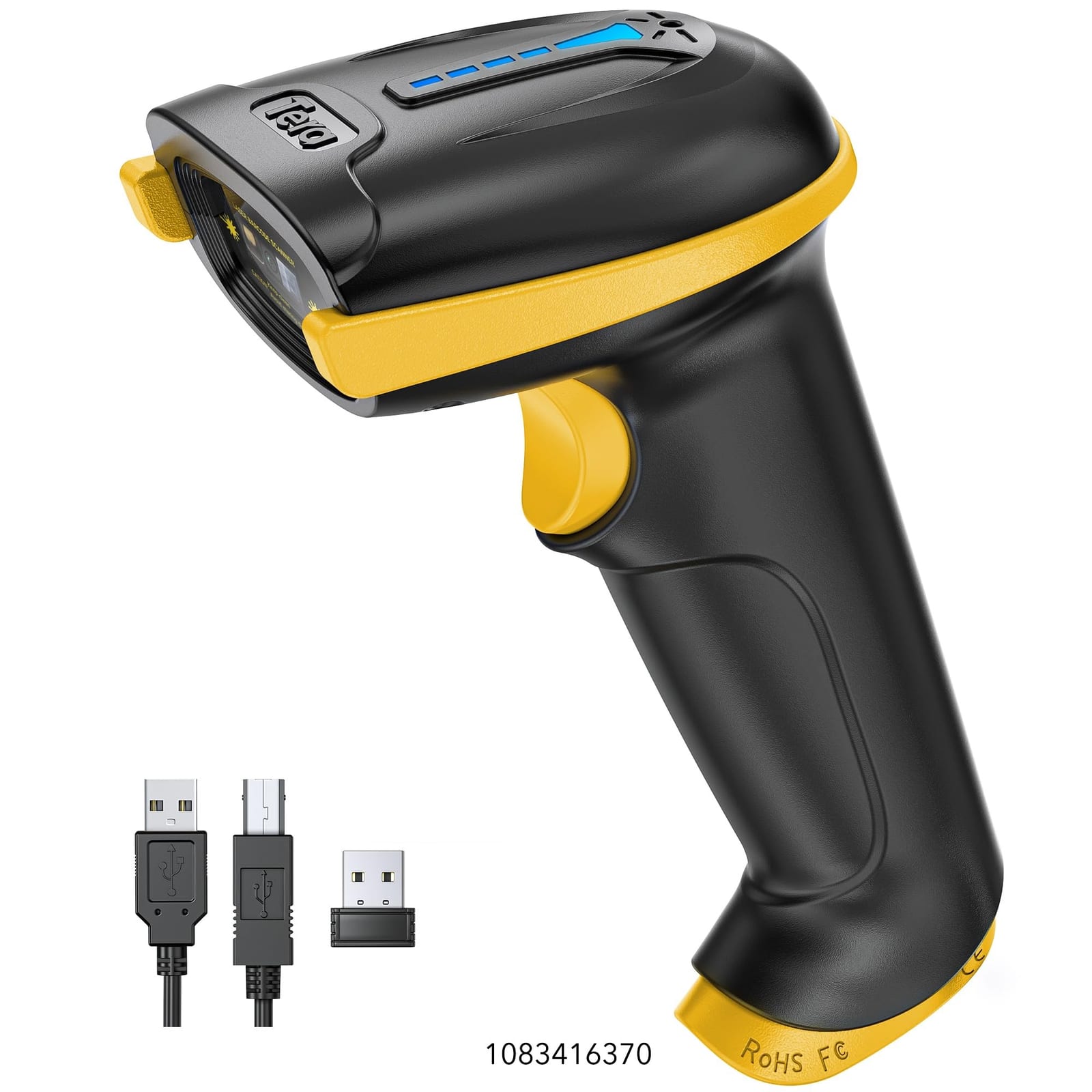 Tera Barcode Scanner Wireless Versatile 2-in-1 (2.4Ghz Wireless+USB 2.0 Wired) with Battery Level Indicator