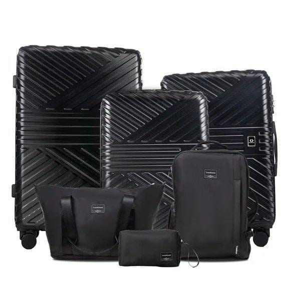 6 Piece Hardshell Luggage Set Lightweight Suitcase with TSA Lock and Spinner Wheels with Backpack