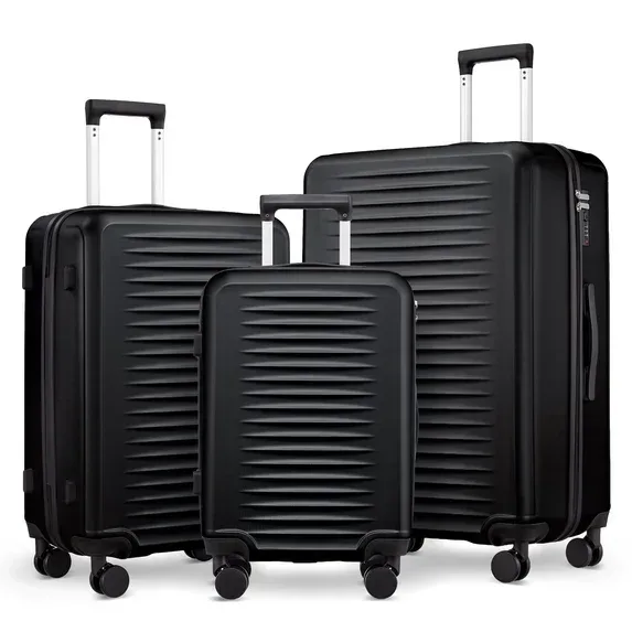 3 Piece Luggage Set 28/24/20 inch Hardside Lightweight Spinner Wheels Carry-on