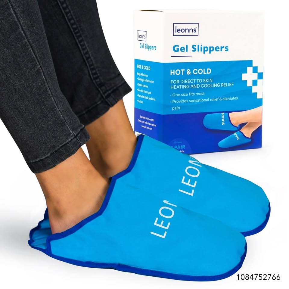 LEONNS Gel Foot Ice Pack Slippers